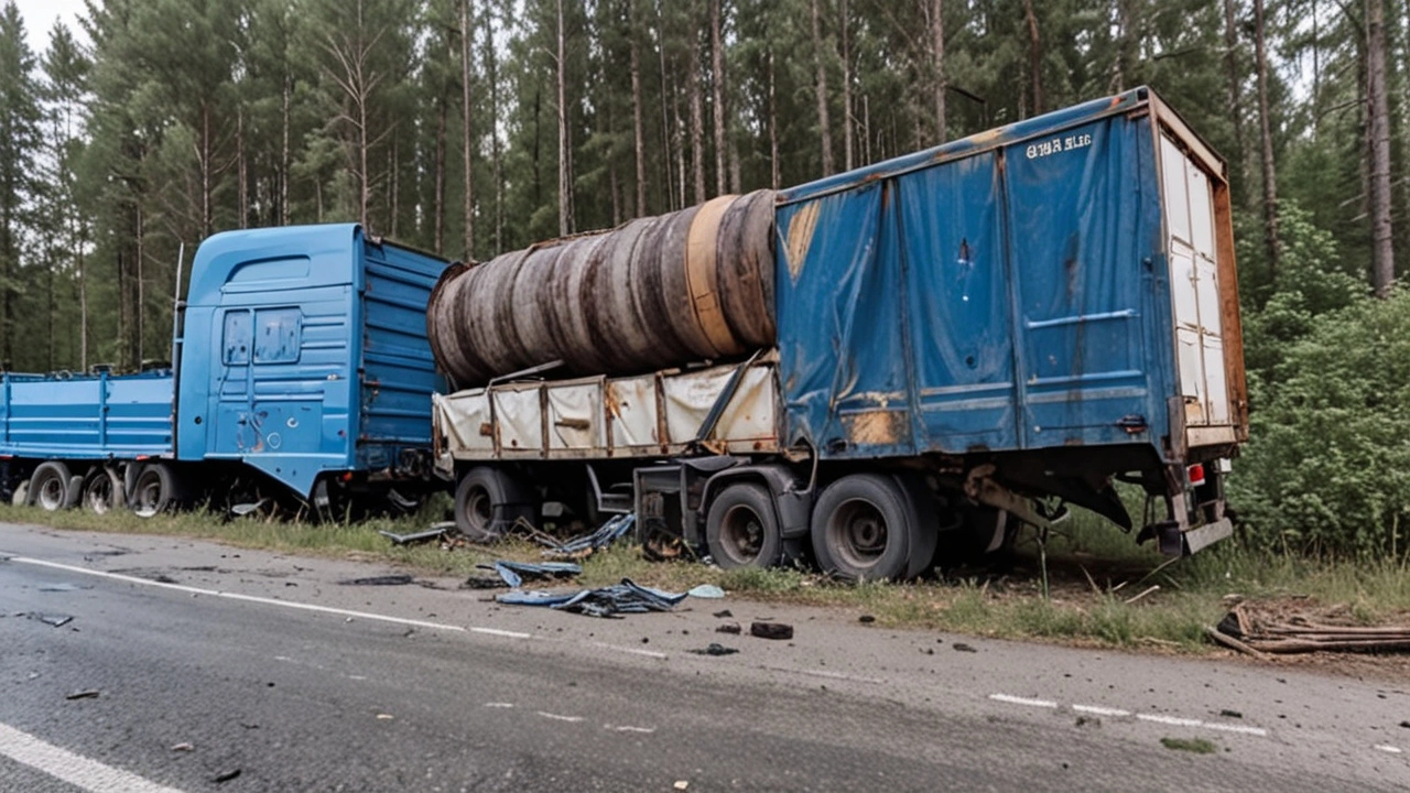 ДТП на трассе Рязань-Клепики: грузовик съехал с дороги, один пострадавший